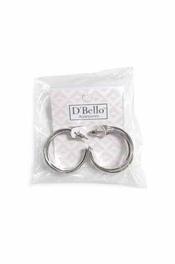 D'Bello Accessories Silver-Tone Double Hoop Earrings
